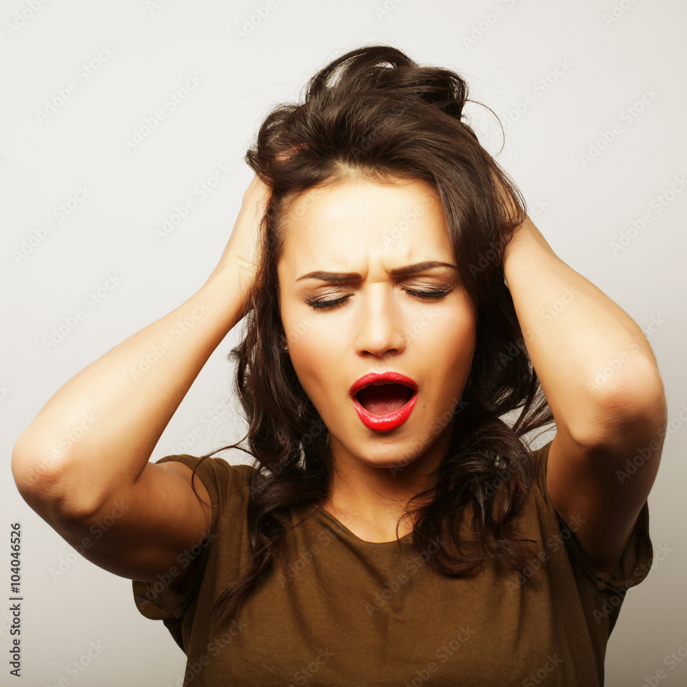 Beautiful young surprised woman. Beautiful young surprised woman.