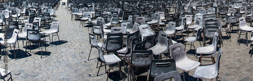 Chairs on the Saint Peter square after Pope's speech