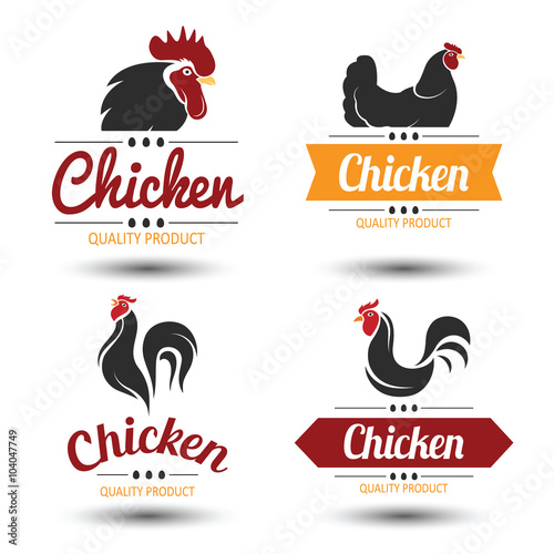 Chicken label vector
