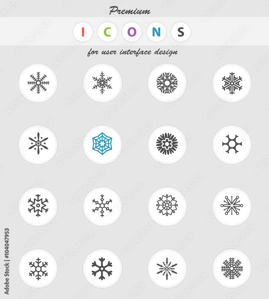 Snowflakes simply icons