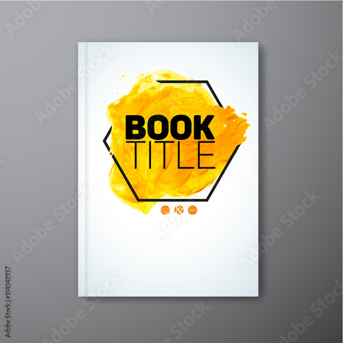 Vector abstract book watercolor cover template photo