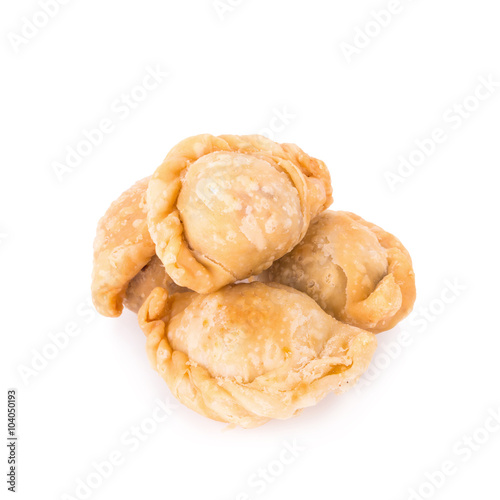curry puff pastry isolated on white