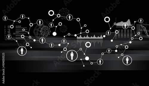 Abstract background with computer icons