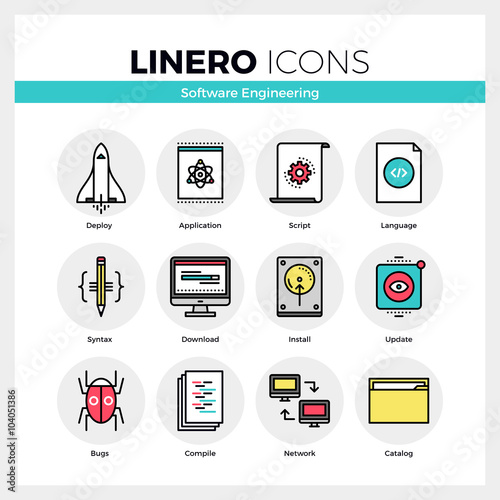 Software Engineering Linero Icons Set