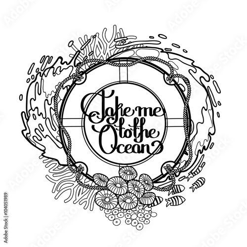 Lifebuoy with ocean design