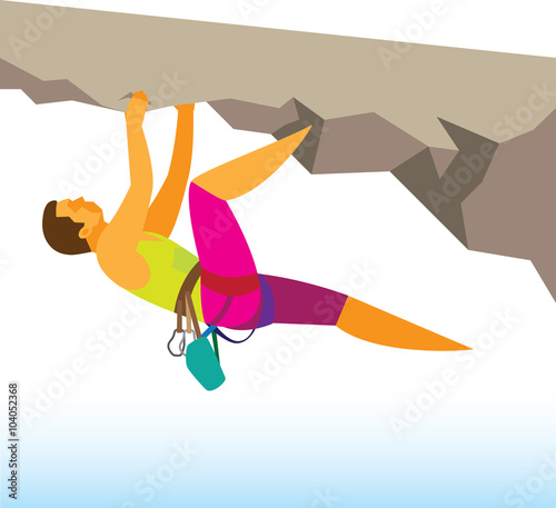 Young man is fearless rock climber