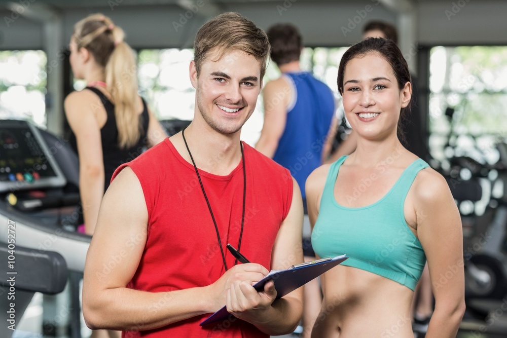 Male trainer discussing about performance