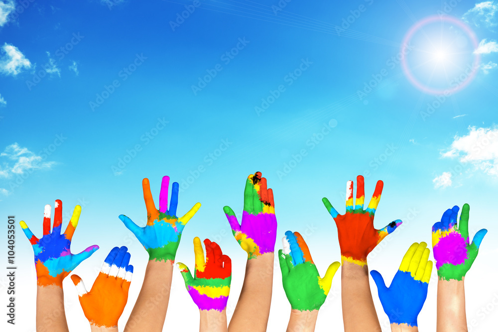 Set of colorful hands 