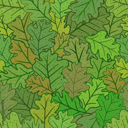 Seamless pattern with oak leaves.