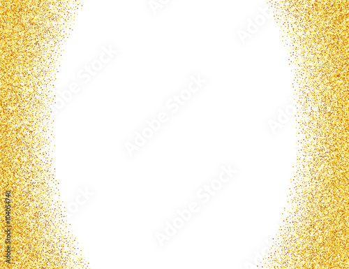 Vector gold glitter abstract background, golden sparkles on white background, design template