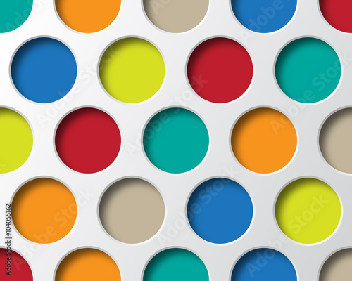 Colorful circles geometry. Retro Abstract background. Vector design. Easy color change.