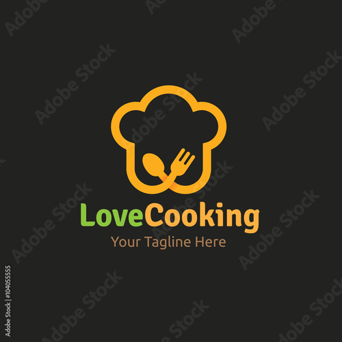 love cooking logo,restaurant logo,bistro logo,canteen logo,cafe logo,vector logo template 