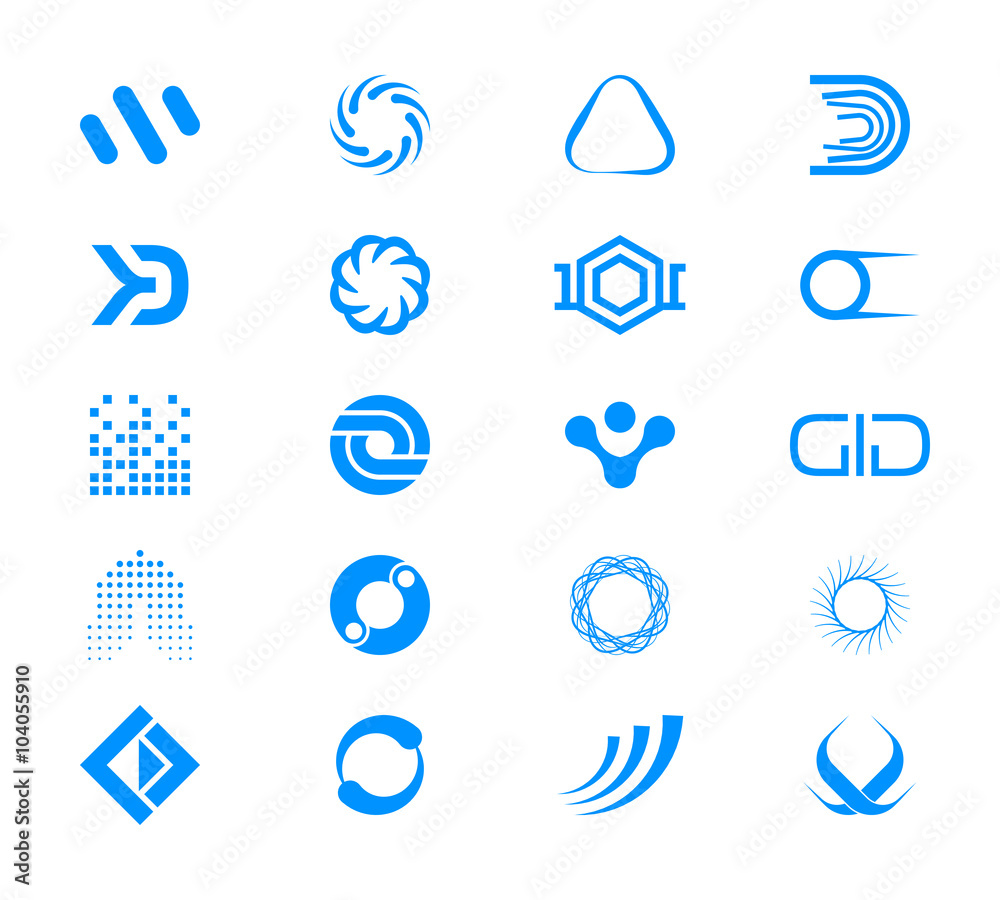 Vector icons and shapes collection for logo, label design. Vector icons and shapes collection for logo, label design.