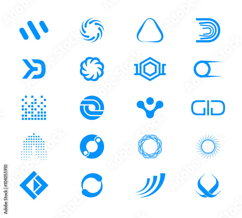 Vector icons and shapes collection for logo, label design.