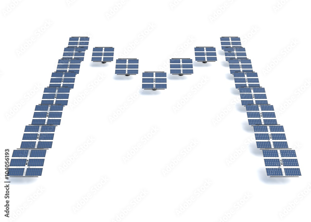 Solar panels spelling out the letter M Solar panels spelling out the letter M