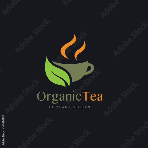 organic tea logo,tea logo,food logo,restaurant logo,bistro logo,canteen logo,cafe logo,vector logo template 