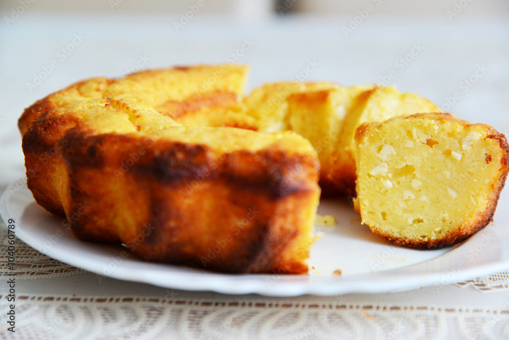 Curd casserole  in  form of cake