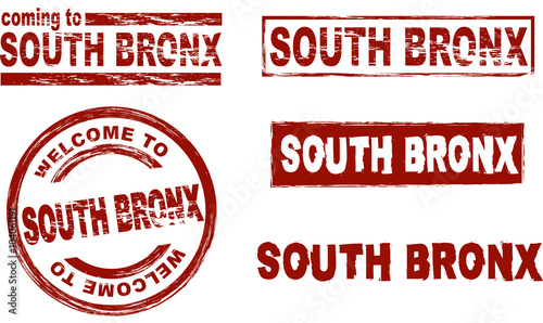 Ink stamp set city South Bronx