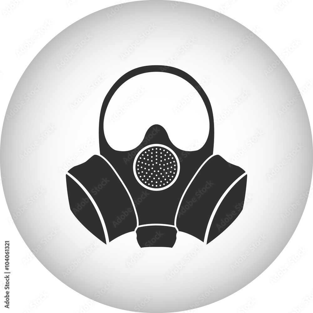 Gas mask symbol simple icon on round background Gas mask symbol simple icon on round background