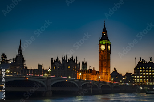 Big Ben and the Houses of Parliament at night in London  England