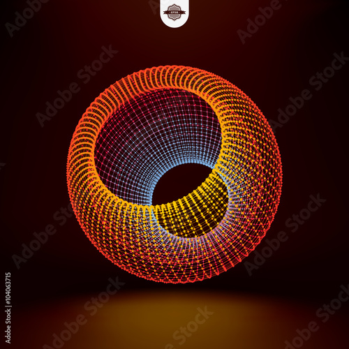 3d Sphere. Global Digital Connections. Technology Concept. Vector Illustration.