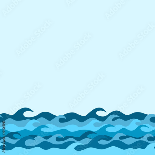 seamless decorative border from sea waves