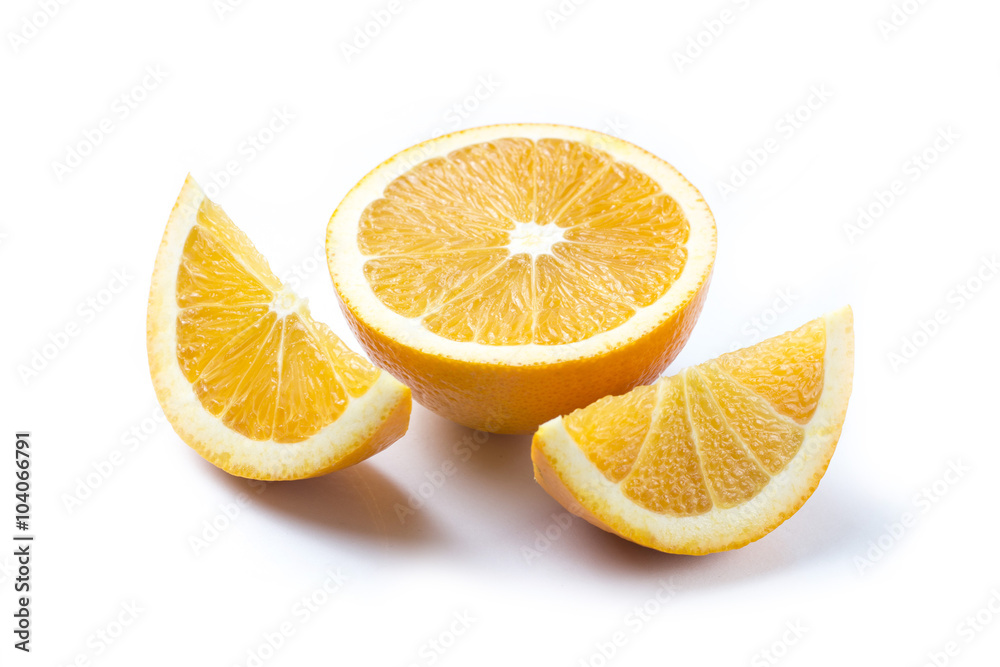 Sliced orange on white background Sliced orange on white background
