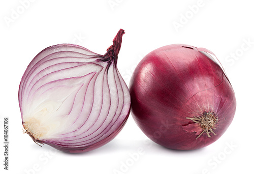 Purple onion on white