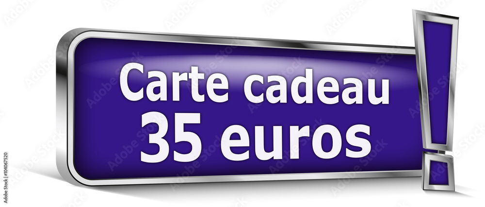Carte cadeau 35 euros sur panneau bleu Carte cadeau 35 euros sur panneau bleu
