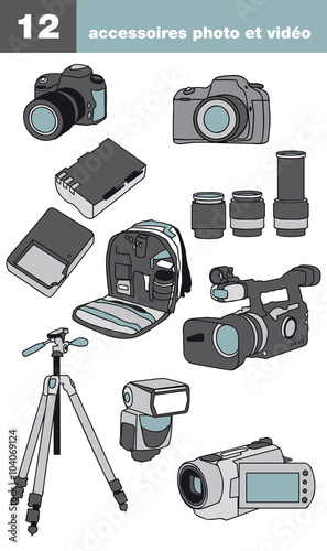Icônes accessoires photo et vidéo