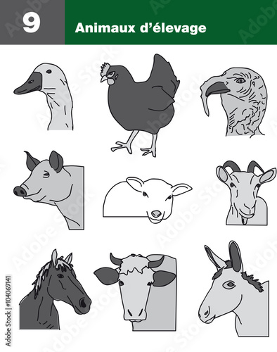 Icônes animaux de la ferme