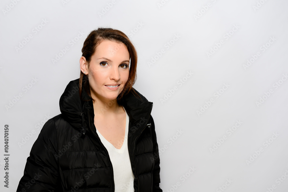 fashion studio portrait of a pretty young woman in winter outfit fashion studio portrait of a pretty young woman in winter outfit