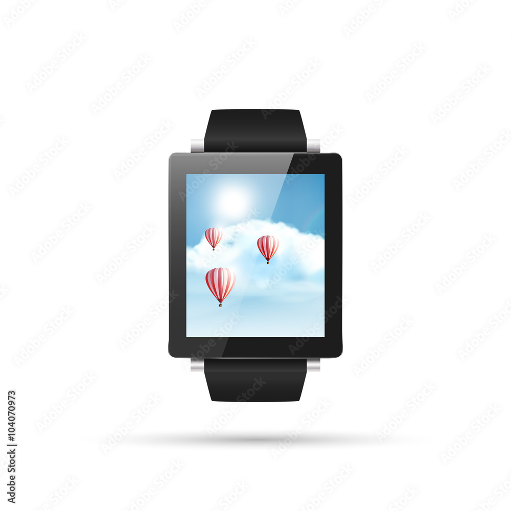 Isolated Smart watch vector illustration, with blue cloudy sky
Isolated Smart watch vector illustration, with blue cloudy sky