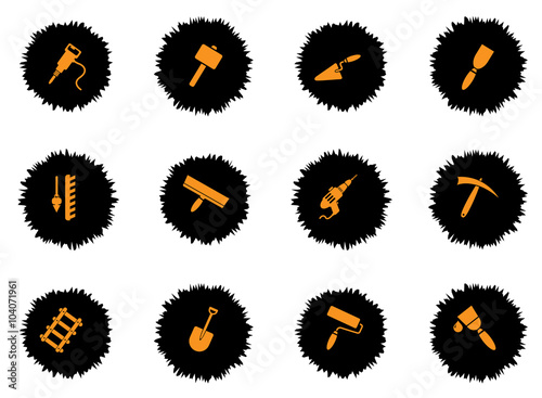 Building equipment icons set