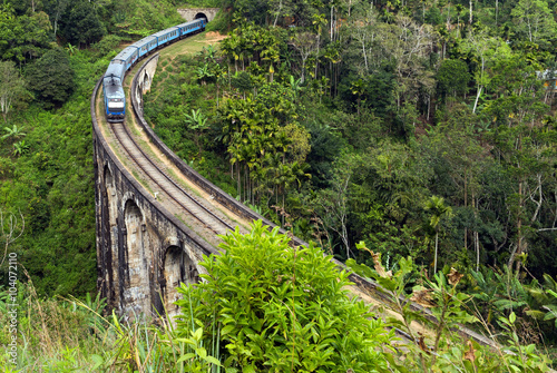 train in Rail road tunnel Demodara Nine Arch Bridge