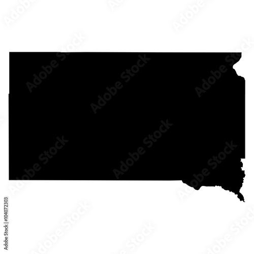 South Dakota map on white background vector