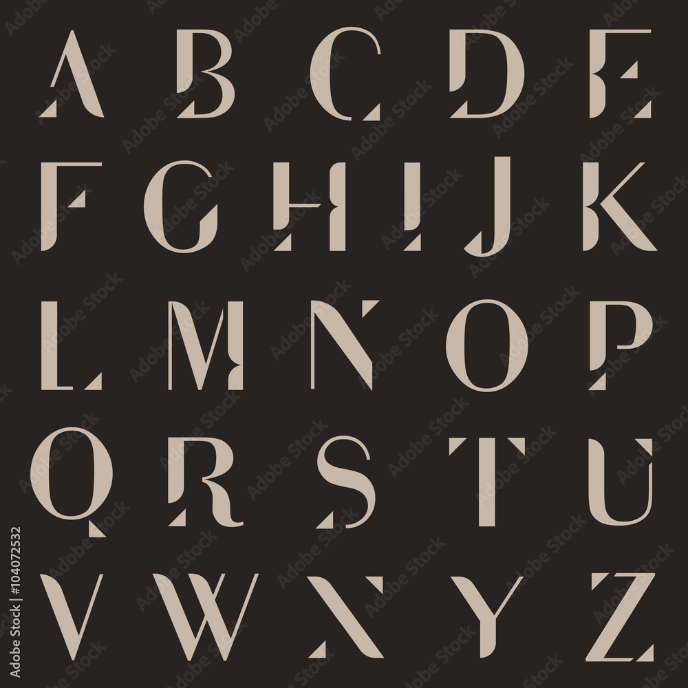 Vector Minimalist Alphabet Set Vector Minimalist Alphabet Set