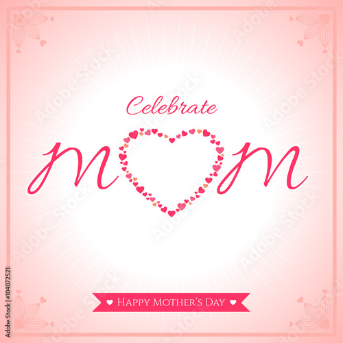 Happy mother day banner card with heart