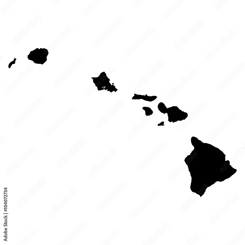 Fototapeta Hawaje mapa na białym tle