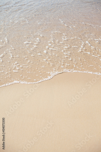 Fototapeta Naklejka Na Ścianę i Meble -  Soft wave of the sea on the sandy beach