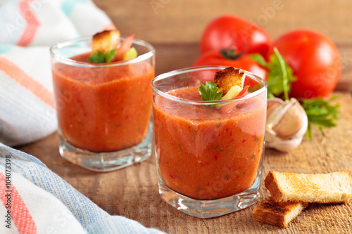 Fresh gazpacho soup.