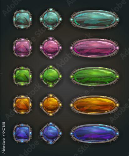Beautiful vector magic shiny stone buttons