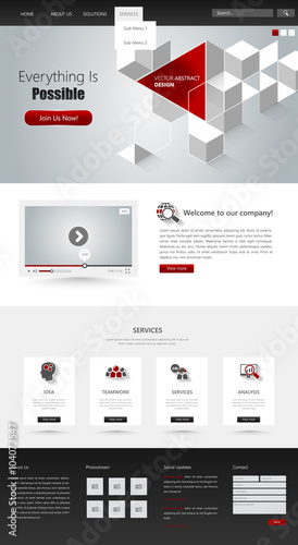 Wallpaper Mural One page website design template. Vector Design.
 Torontodigital.ca