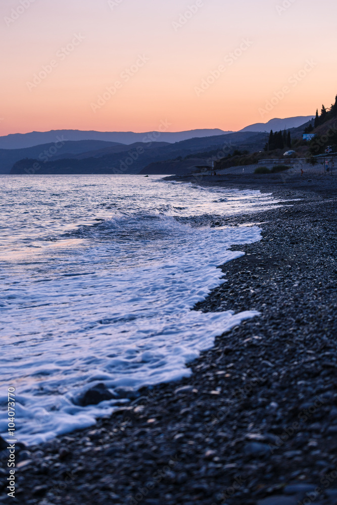 Obraz premium Sunrise on the sea coast in Crimea