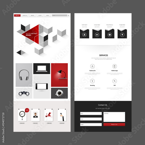 One page website design template. Vector Design.
