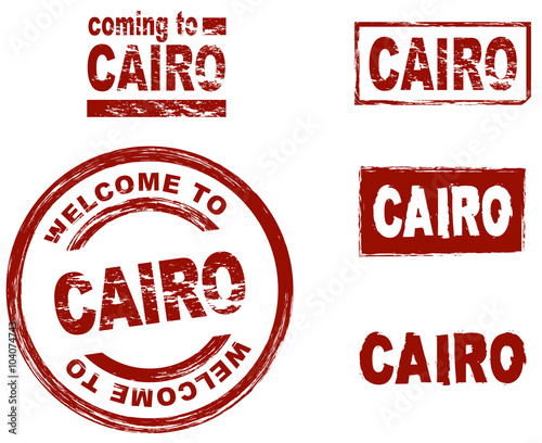 Ink stamp set city Cairo