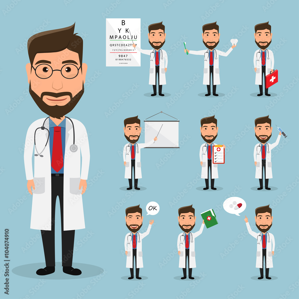 set of doctor character at hospital. health care. hospital icon. set of doctor character at hospital. health care. hospital icon.