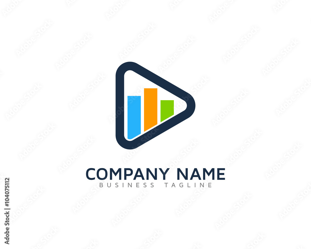 Video Stats Bar Logo Design Template