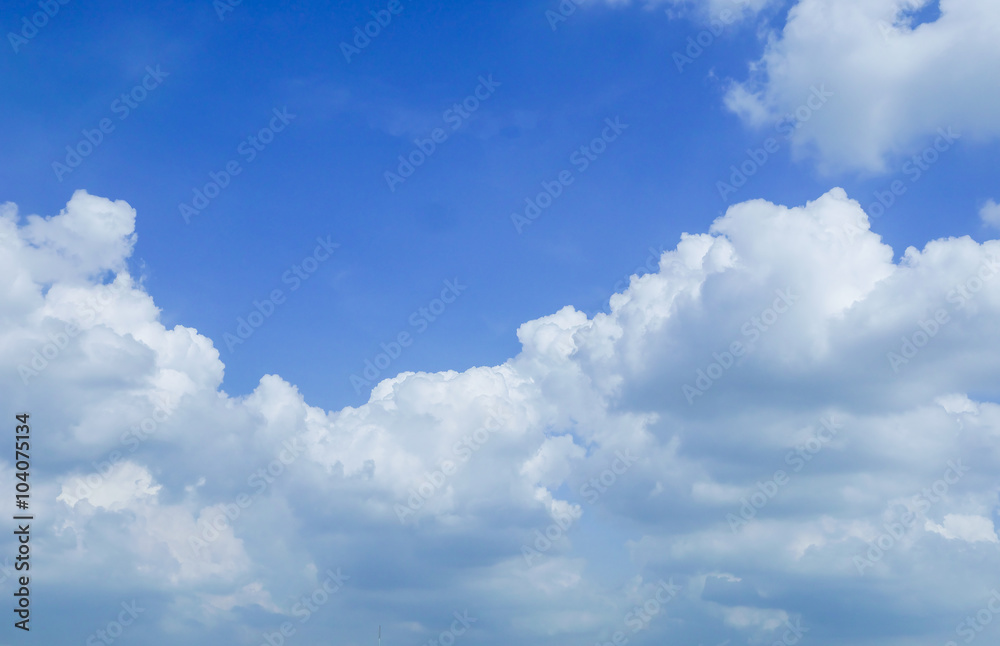 White clouds in blue sky