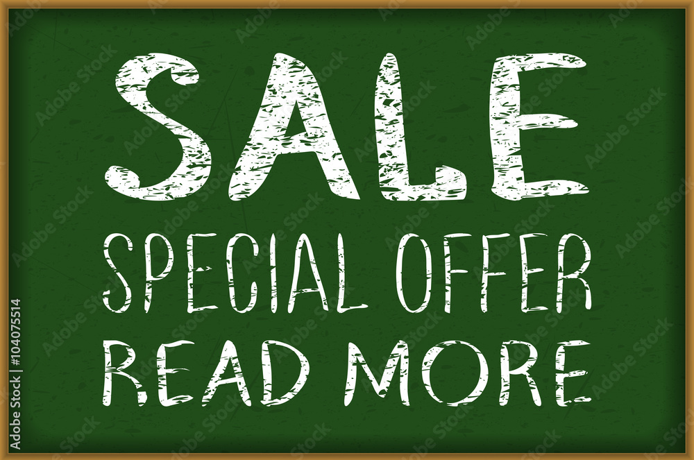 Obraz premium Vector - Sale written on blackboard with chalk.